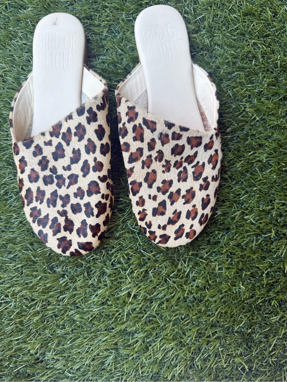 Leopard-Print Slip-On Mules in Brown